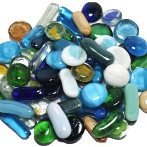 DS1 All Glass Mix Glass Pebbles Decorative Stones