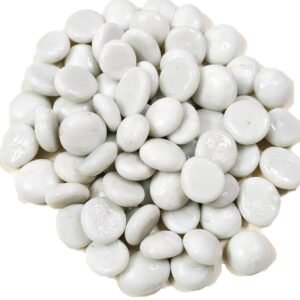 DS1 Milky White Glass Pebbles Decorative Stones
