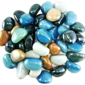 DS1 Kaju Shaped Milky Glass Pebbles Decorative Stones