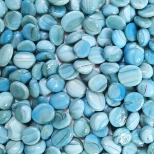 DS1 Skyblue Milky Glass Pebbles Decorative Stones