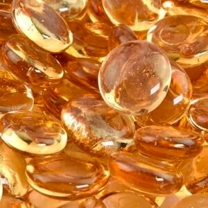 Zeinoo Champagne Orange Glass Pebbles Decorative Stones
