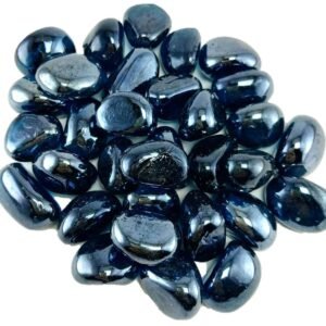 DS1 Kaju Shaped Dark Blue Glass Pebbles Decorative Stones